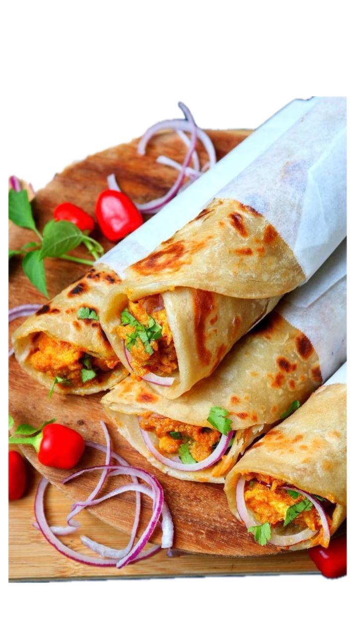 Freshly rolled vegetarian frankies